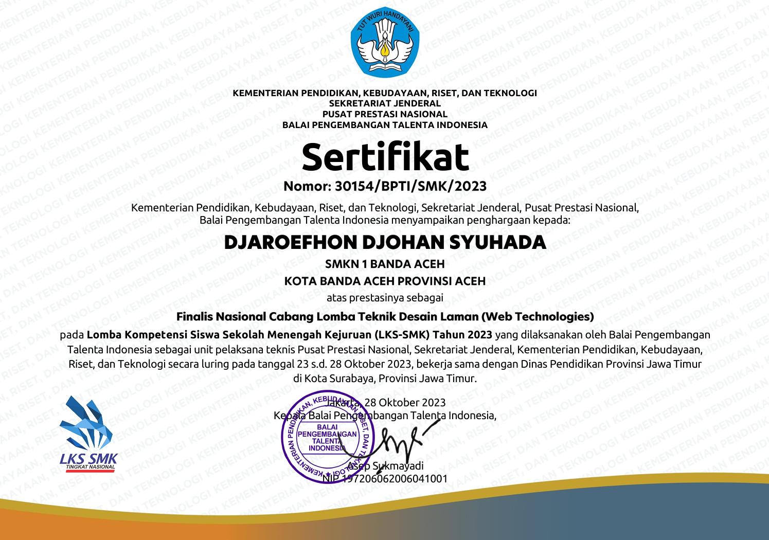 LKS Nasional 2023 Web Technologies