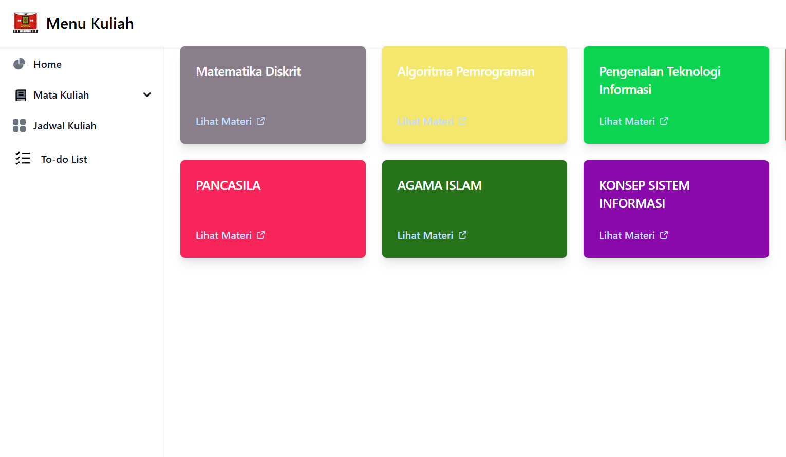 Menu Kuliah